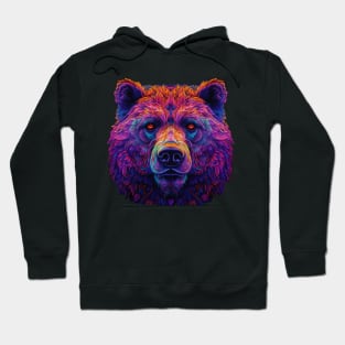 Neon Floral Bear Hoodie